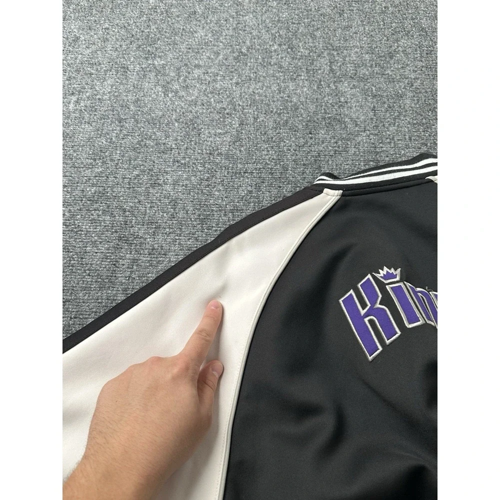 Womens Short Length Jacket Sacramento Kings Black White Zip Up NBA, Size XL - Picture 11 of 11
